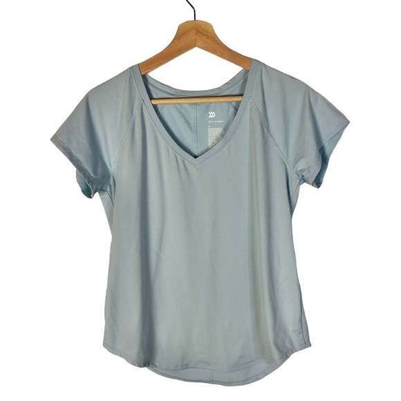 All In Motion Light Blue V-Neck Short Sleeve Athletic T-Shirt M - Picture 2 of 4